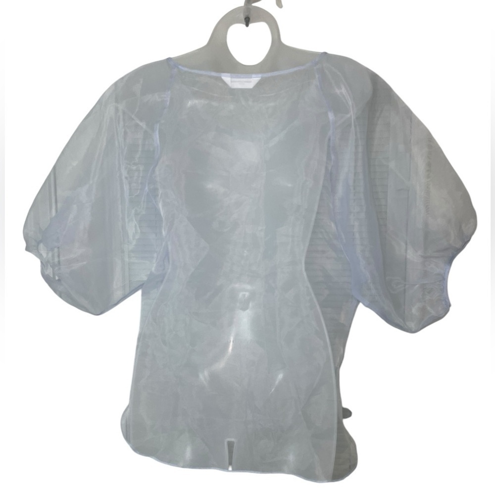 Amanda Uprichard New Baby Blue Organza Sheer Blouse Size Small